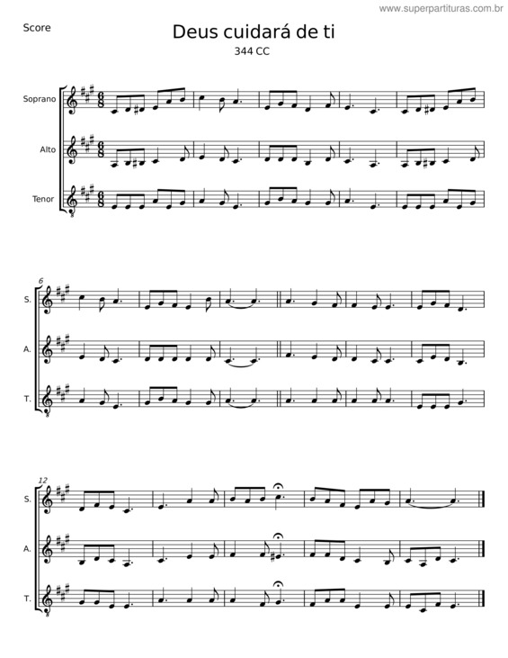 Partitura da música Deus Cuidará De Ti v.13