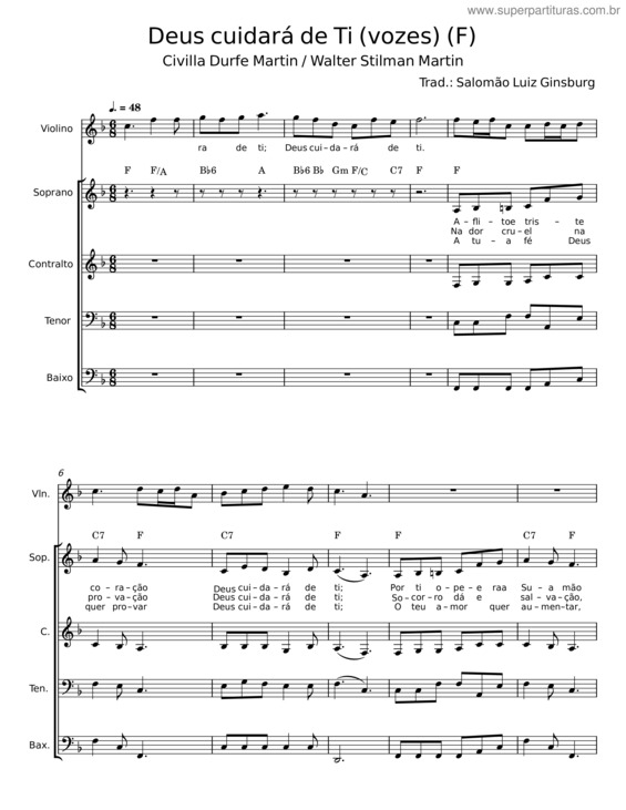 Partitura da música Deus Cuidará De Ti v.14