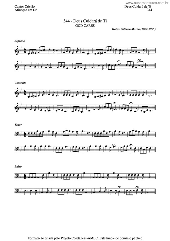 Partitura da música Deus Cuidará De Ti v.6