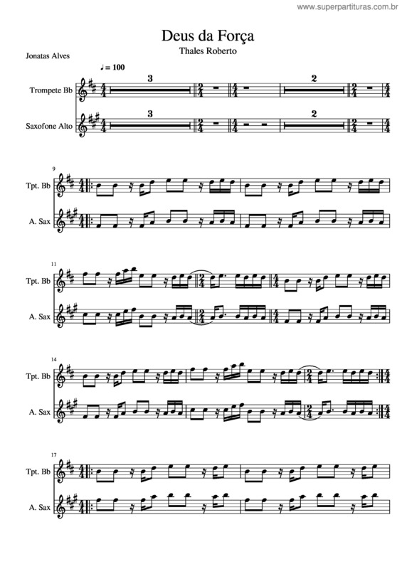 Partitura da música Deus Da Força v.5