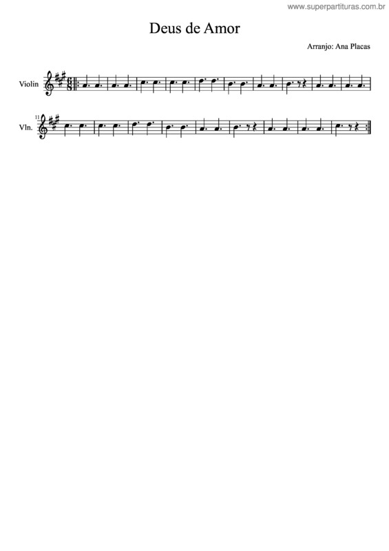 Partitura da música Deus De Amor v.2