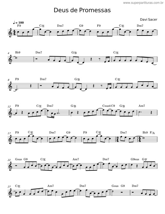 Partitura da música Deus De Promessas v.22