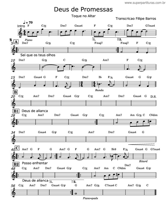 Partitura da música Deus De Promessas v.25