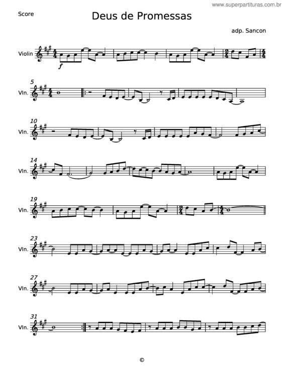 Partitura da música Deus De Promessas v.27