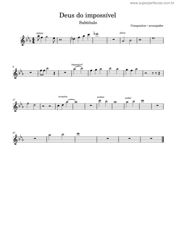 Partitura da música Deus Do Impossível v.16