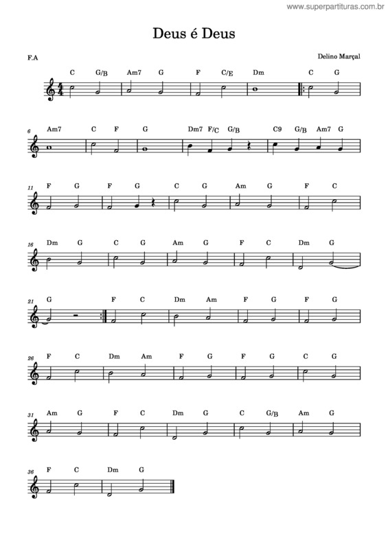 Partitura da música Deus É Deus v.4