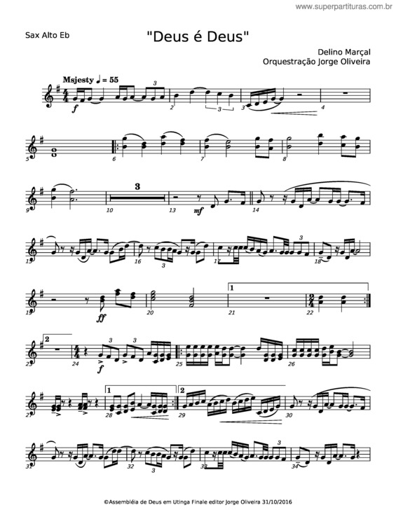 Partitura da música Deus É Deus v.7