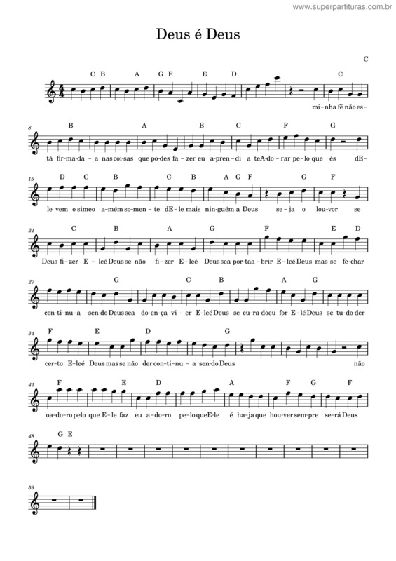 Partitura da música Deus É Deus v.8