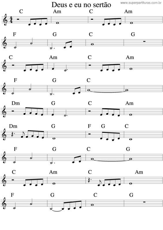 Partitura da música Deus E Eu No Sertão v.7