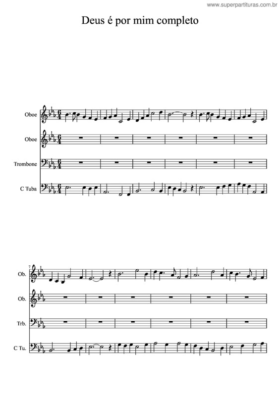 Partitura da música Deus É Por Mim Completo