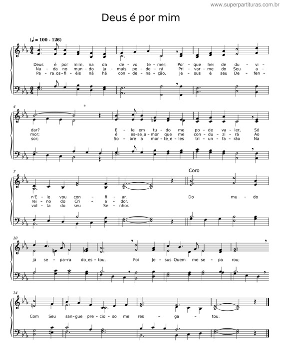 Partitura da música Deus É Por Mim v.5