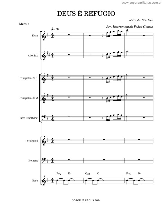 Partitura da música Deus É Refúgio.Xml