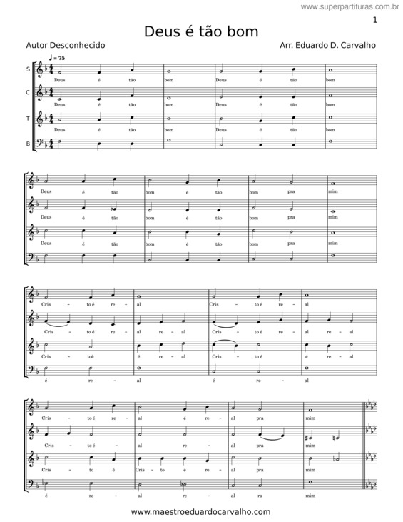 Partitura da música Deus É Tão Bom v.4