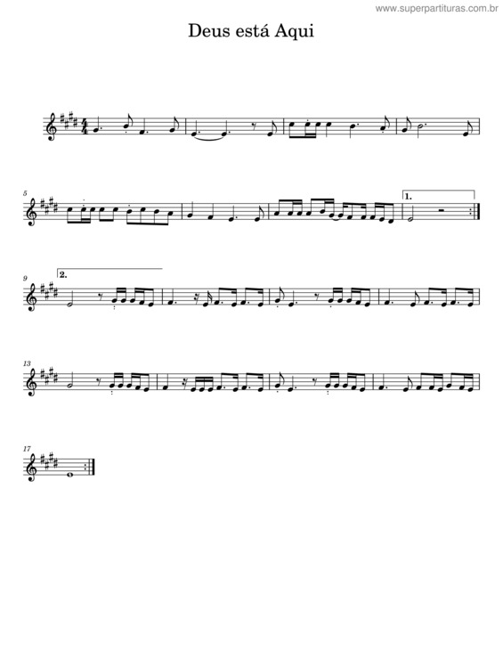 Partitura da música Deus Está Aqui v.18