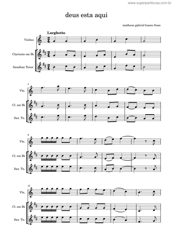 Partitura da música Deus Esta Aqui v.20