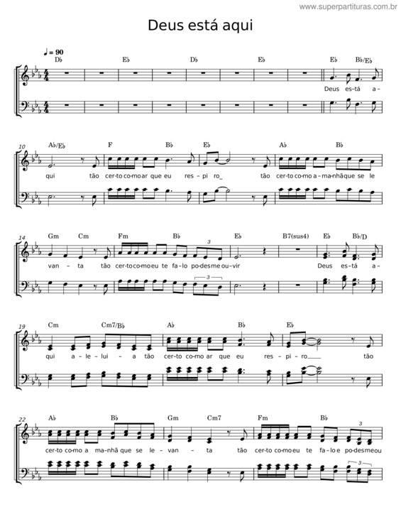 Partitura da música Deus Está Aqui v.21