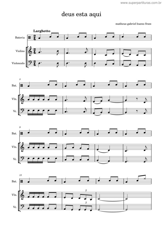 Partitura da música Deus Esta Aqui v.22