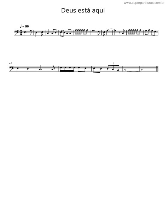 Partitura da música Deus Está Aqui v.24