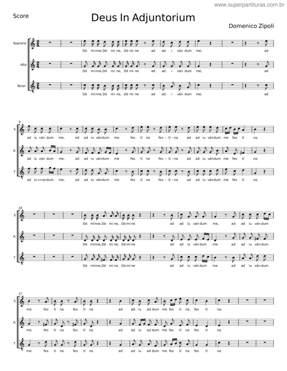 Partitura da música Deus In Adjuntorium