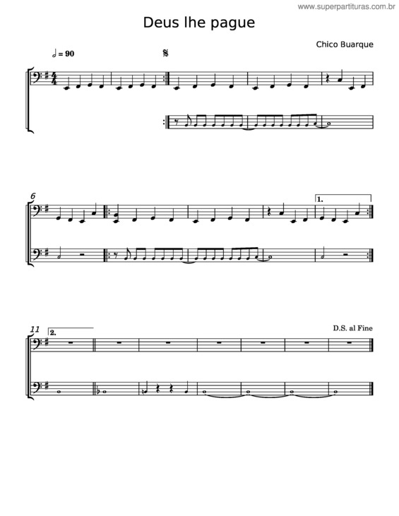 Partitura da música Deus Lhe Pague v.5