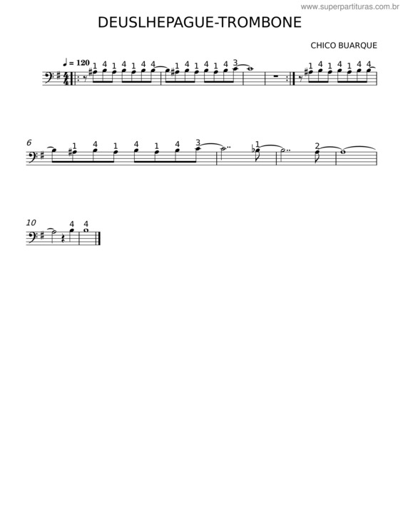 Partitura da música Deus Lhe Pague v.6