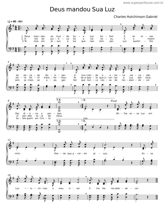 Partitura da música Deus Mandou Sua Luz