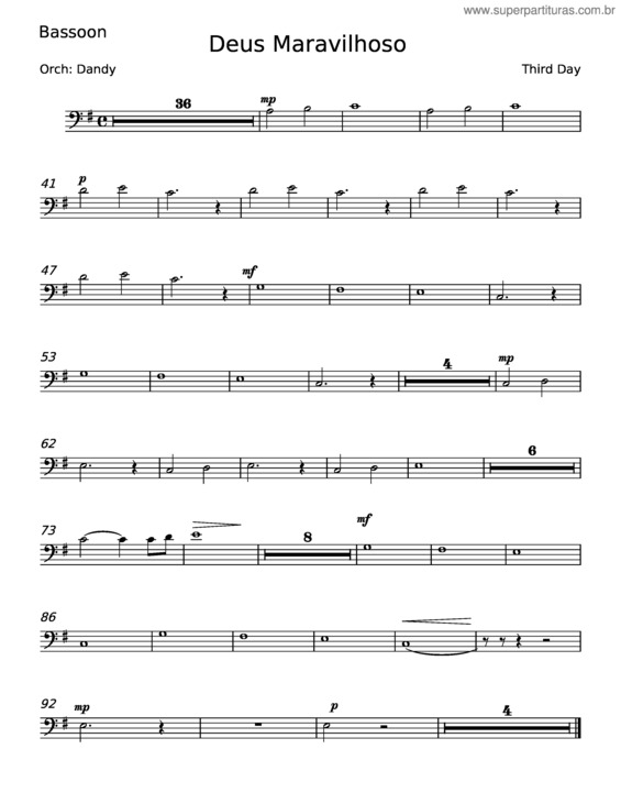 Partitura da música Deus Maravilhoso v.3