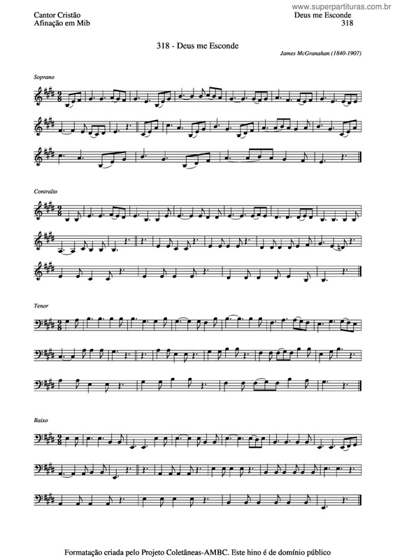 Partitura da música Deus Me Esconde v.4