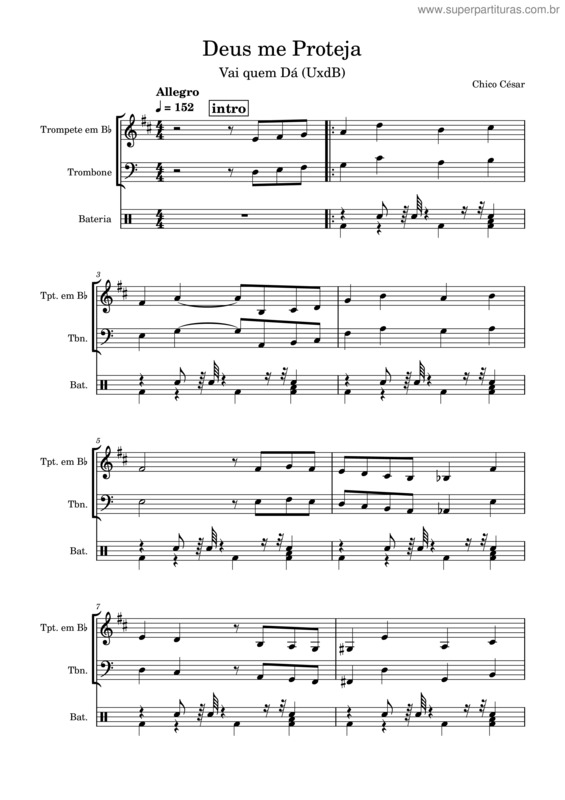 Partitura da música Deus Me Proteja