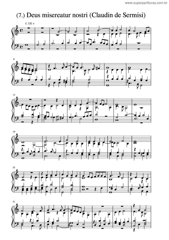 Partitura da música Deus Misereatur Nostri