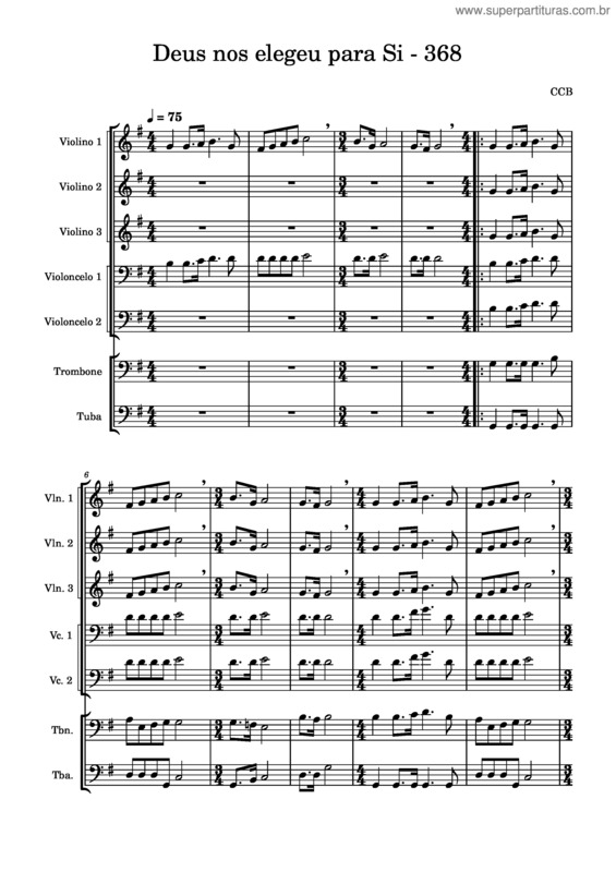 Partitura da música Deus Nos Elegeu Para Si