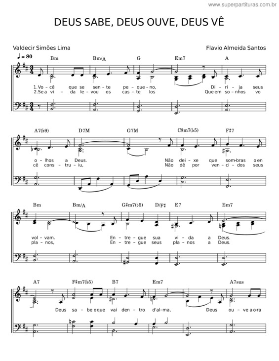 Partitura da música Deus Sabe, Deus Ouve, Deus Vê v.5