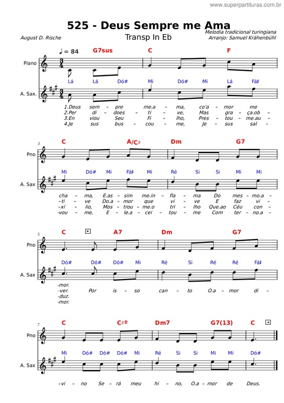 Partitura da música Deus Sempre Me Ama v.2