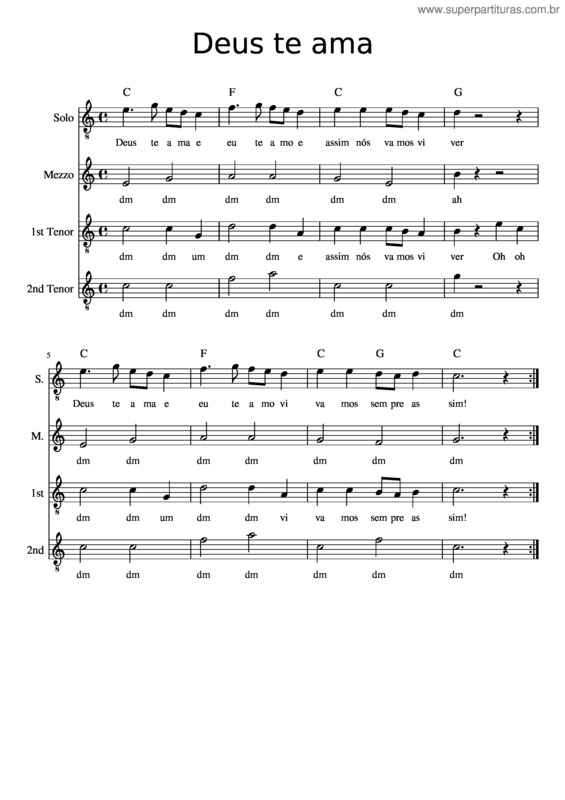 Partitura da música Deus Te Ama v.3