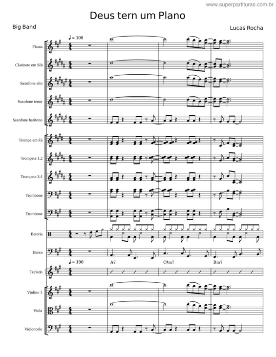 Partitura da música Deus Tem Um Plano v.4