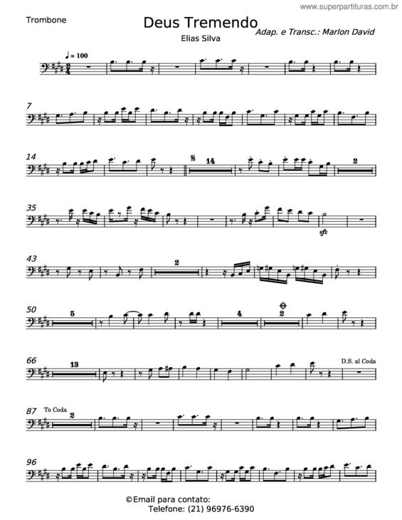 Partitura da música Deus Tremendo v.2