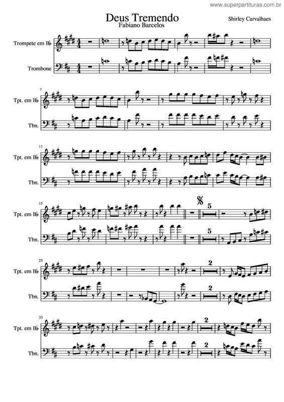 Partitura da música Deus Tremendo