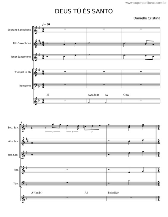 Partitura da música Deus Tu És Santo v.3