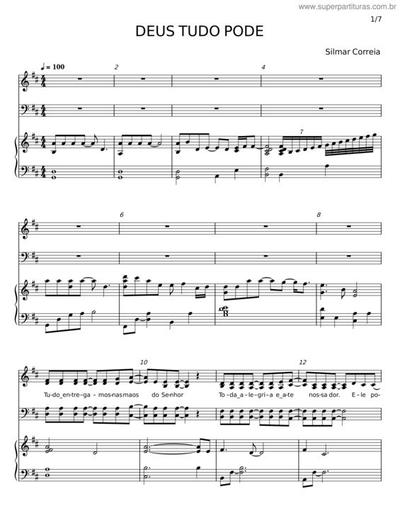 Partitura da música Deus Tudo Pode v.3