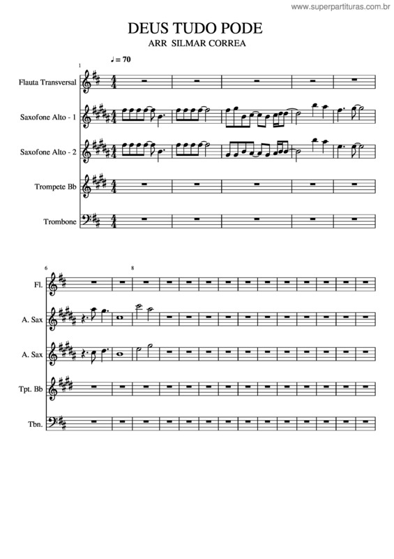 Partitura da música Deus Tudo Pode