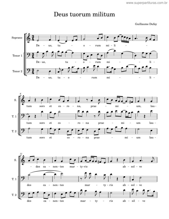 Partitura da música Deus Tuorum Militum v.3