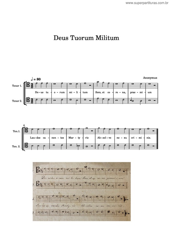 Partitura da música Deus Tuorum Militum v.4