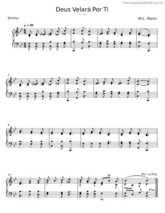 Partitura da música Deus Velará Por Ti v.4