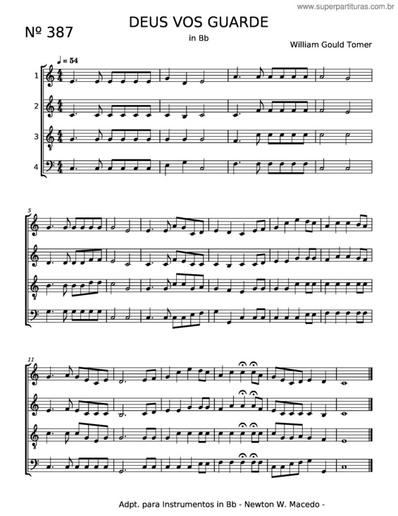 Partitura da música Deus Vos Guarde v.4