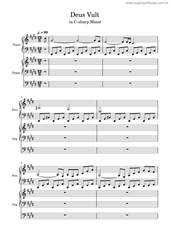 Partitura da música Deus Vult