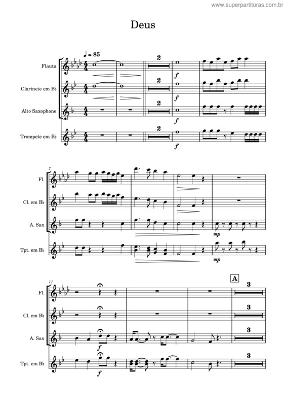 Partitura da música Deus