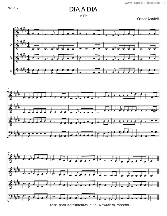 Partitura da música Dia A Dia v.5