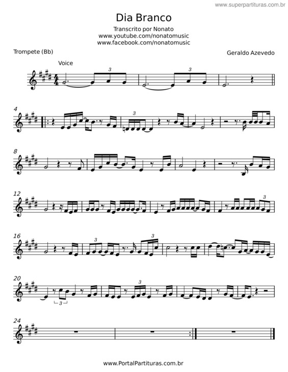 Partitura da música Dia Branco v.10