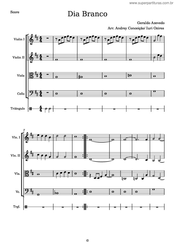 Partitura da música Dia Branco v.6