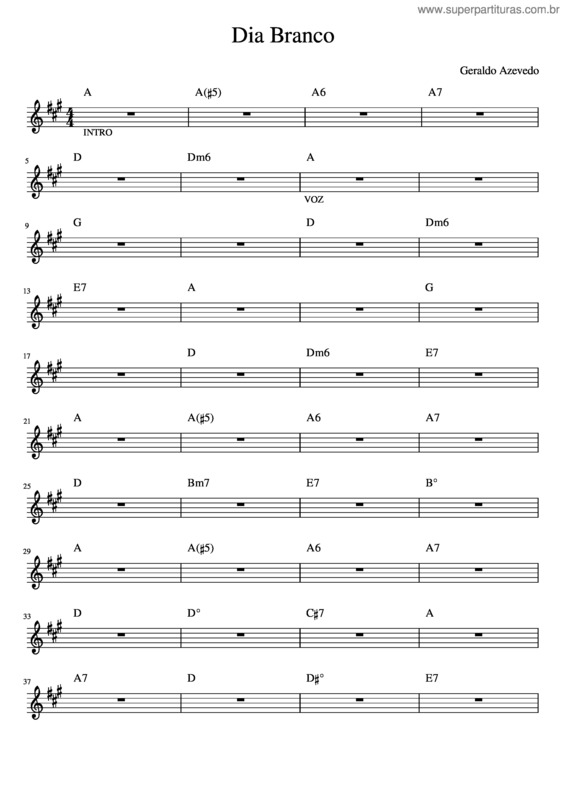 Partitura da música Dia Branco v.7